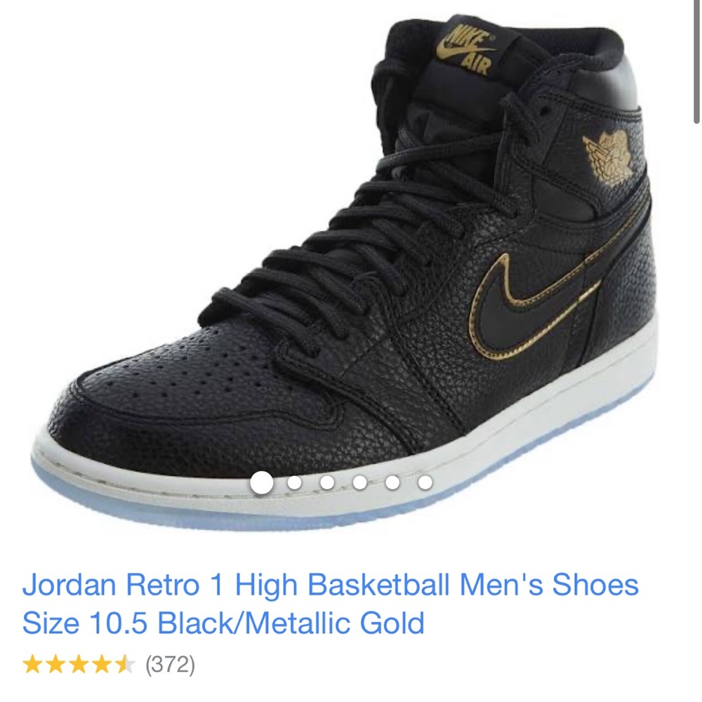 NJordan Retro 1 High Shoes Black/Metallic Gold